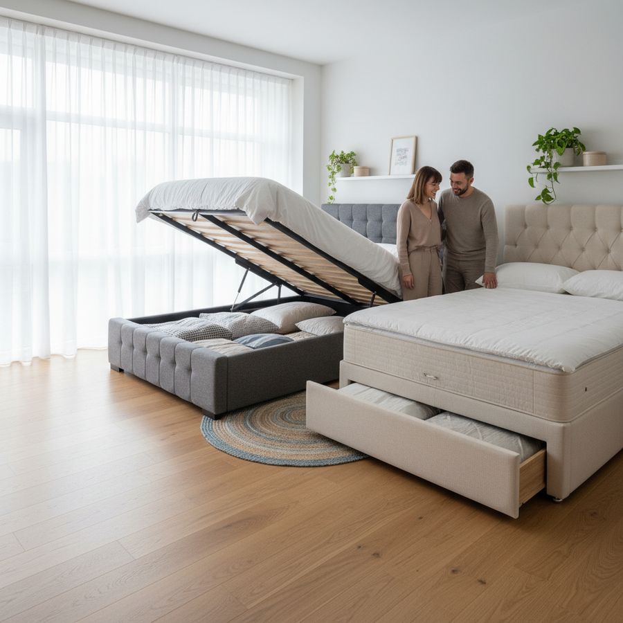 Ottoman Beds Vs Traditional Divan: Which Offers Better Storage? 1 Generated Image