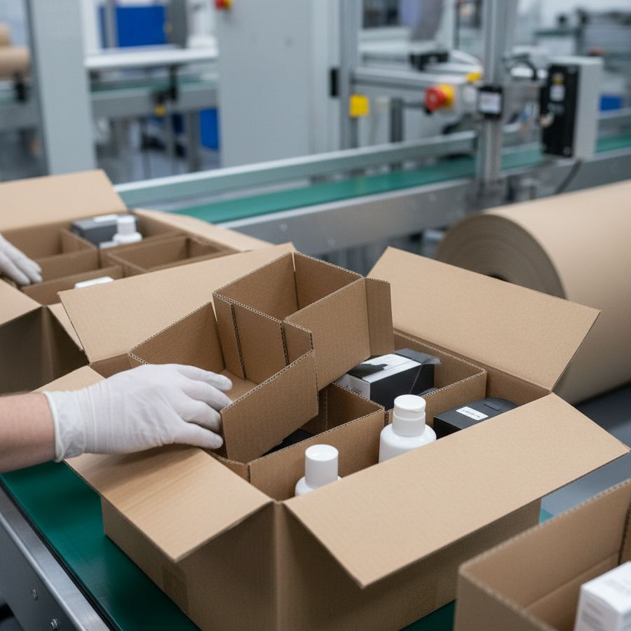 Emballagefyllning av wellpapp för snabbare packning