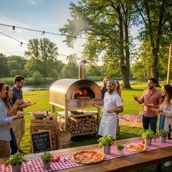 Hoe werkt houtgestookte pizza catering op locatie?